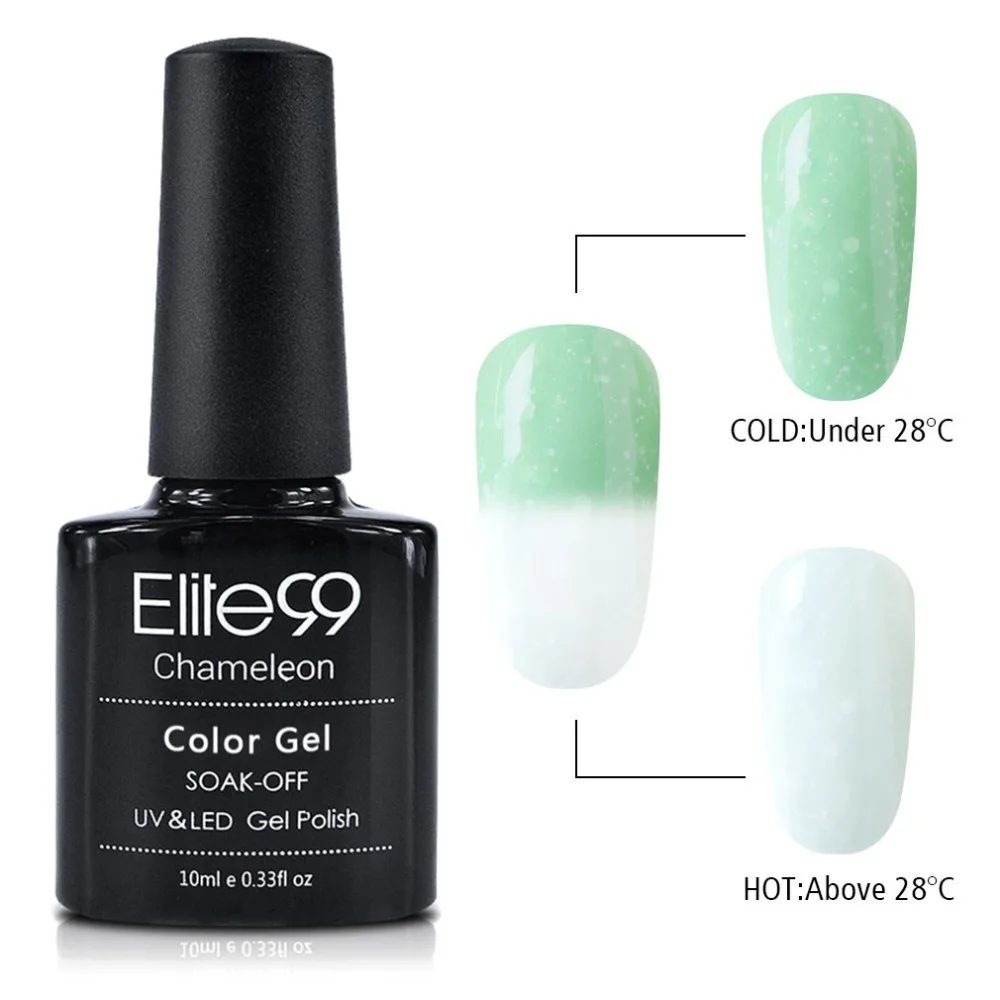 Elite99 10 мл меняющий Цвет УФ-Гель-лак замачиваемый Снежный термальный Гель-лак для ногтей Блестящий лак для ногтей