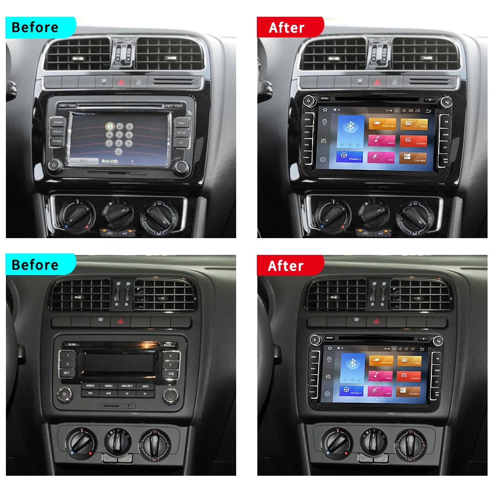Discount EKIY 2 Din Car Multimedia DVD For VW GOLF PASSAT B6 B5 JETTA POLO CC TIGUAN OCTAVIA Stereo Autoradio GPS Navi 8 Inch Android 8.1 1
