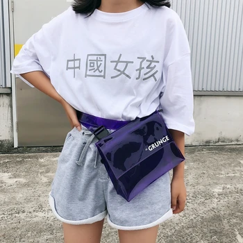 

Summer 2020 new super fire waist bag across the transparent jelly Mini Mini hop, single bag with shoulder bag