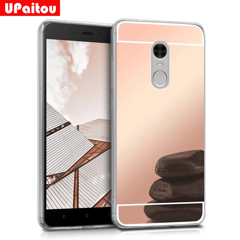 

UPaitou Mirror Case for Xiaomi Redmi 3S 4A Note 5A Prime 4 4X Pro 5 Plus TPU Case Acrylic+Soft Silicone Cover Case for Redmi