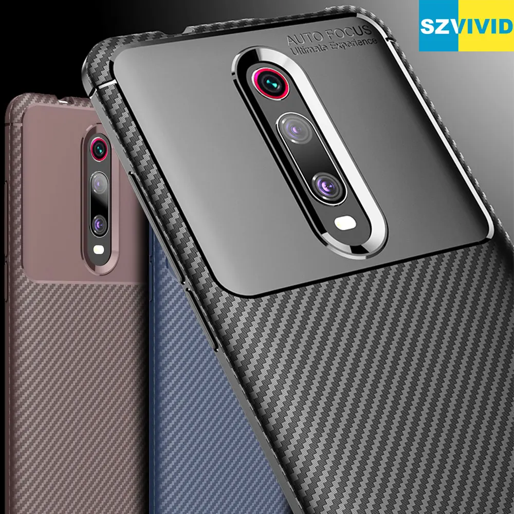 Чехол из углеродного волокна для Xiaomi Redmi K20 Pro Mi 9T ТПУ силиконовый матовый защитный