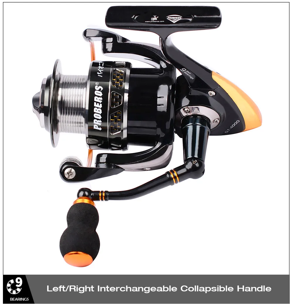 PRO BEROS 5.5:1 All-metal Lightweight 9 Ball Bearing Spinning Fishing Reel