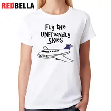 REDBELLA Cartoon Tee Shirt Flying Kid Anime Funny Letters Tumblr T-shirt Women Casual Roupas Feminina Printed 100% Cotton Femme