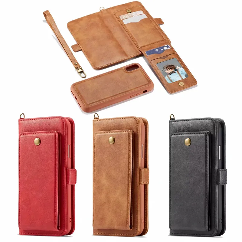 

Okme Luxury Genuine Leather Wallet Case for iPhone 8 7 6 6s Plus Flip Book Case for Iphone X XR XS MAX Capa with Card Slots