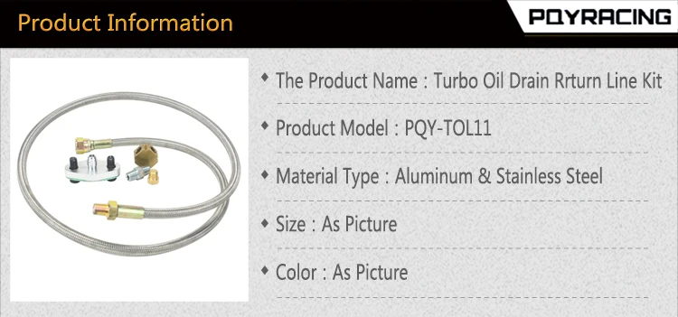 Pqy-черный T3 T4 T3/T4 T04E T70 T66 T67 GT35 T3/60-1 GT45 Turbo линии подачи масла 1/8 NPT 4AN PQY-TOL11