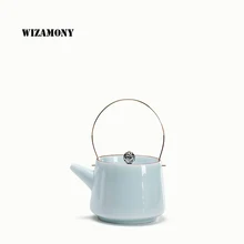 WIZAMONY, печь для обжига, белый, нефрит, белый, синий, чайник, 200 мл, чайный набор, набор для дома, чайный набор Jingdezhen Kongfu, чайная чашка