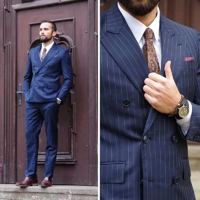 Navy blue pinstripe blazer Clearance