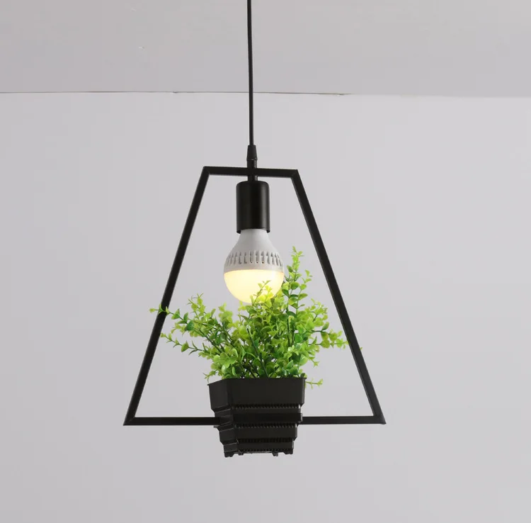 

Simple Plant Iron Chandelier Iron Lamp Geometry Plants Lights for Pub Music Restaurant HYD88