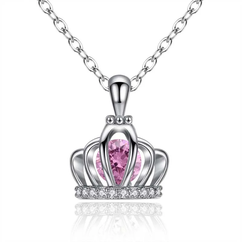 

HPXmas Fashion Crown Zircon Pendant Silver Color choker Necklaces for Women female Jewelry Accessories Birthday Gift B33