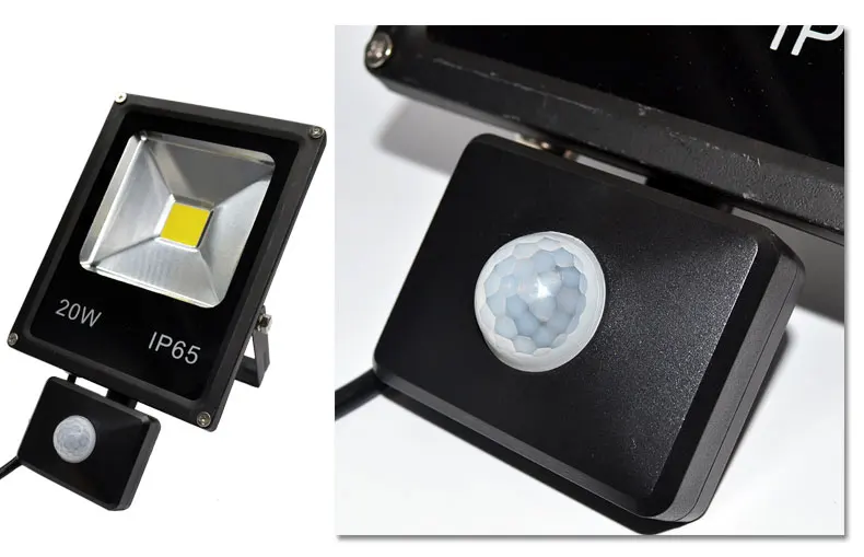 PIR Светодиодный светильник с датчиком движения, 10 Вт, 20 Вт, 30 Вт, 50 Вт, 85-265 в, отражатель IP65, наружный прожектор, индукционный светильник, садовый светильник
