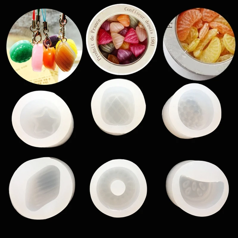 

6Pcs Silicone Fruit Pendant Mold Making Jewelry Pendant Resin Casting Mould Tool