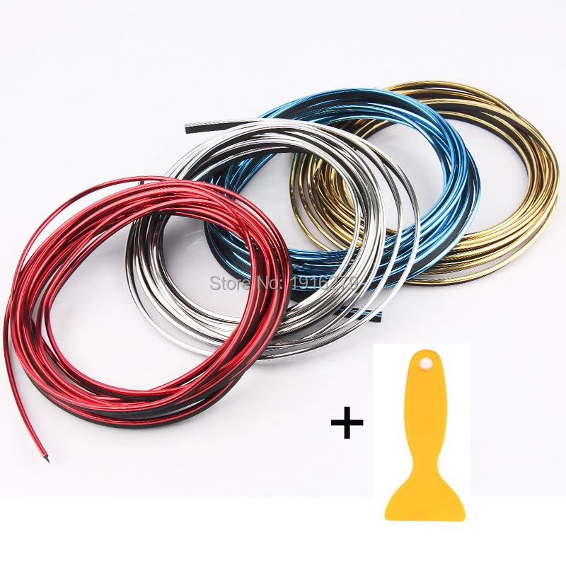 

4 Color 1 meters Universal Car Styling Flexible Trim For Car Interior Exterior Moulding PVC Decorative Strip