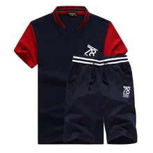 Новинка г. модные спортивный костюм и футболка комплект Для мужчин s рубашка шорты+ мужские шорты Летний тренировочный костюм Для мужчин Повседневное брендовые футболки