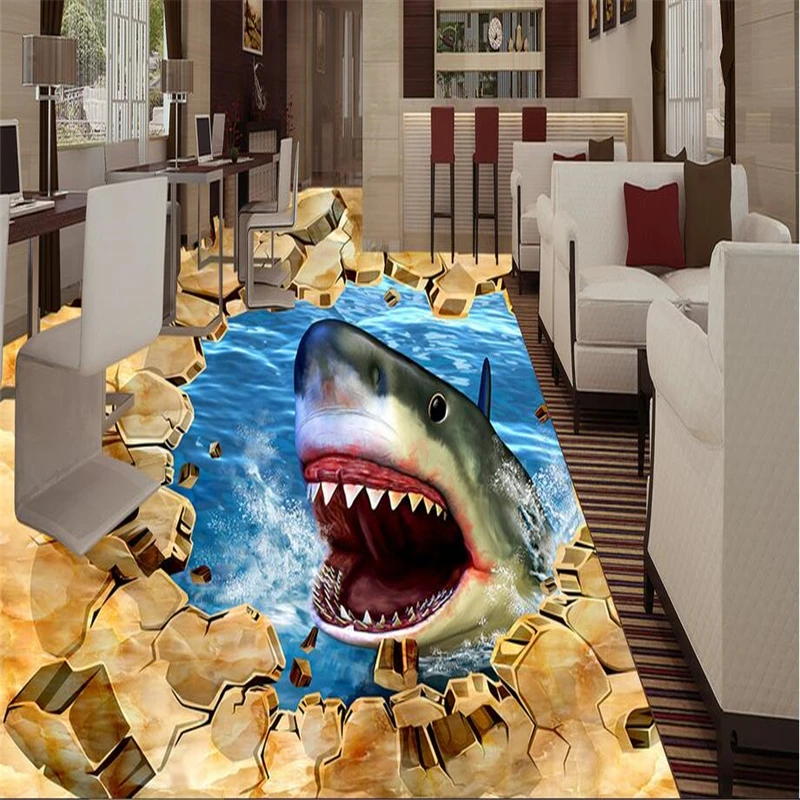 3d sea beach floor dolphin 3D wall murals wallpaper floor Waterproof