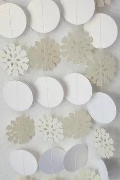 

Snowflake and Circle Garland, Winter Wedding, Christmas Decor (One Strand)
