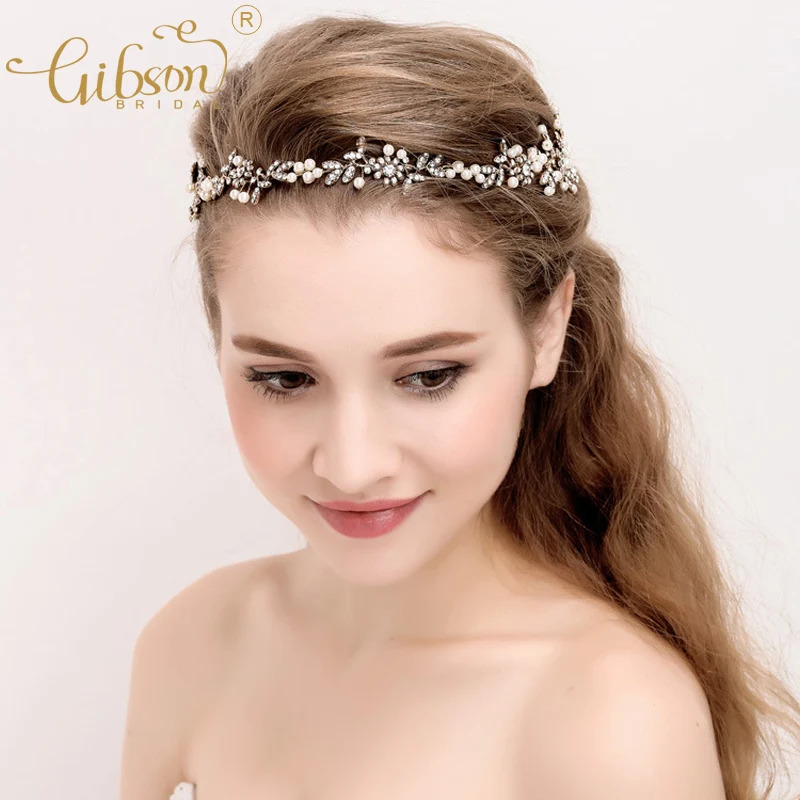 

Free Shipping Handmade Skilled Workman-ship Antique Gold Wedding Hair Accessories Bridal Headband Jewellery