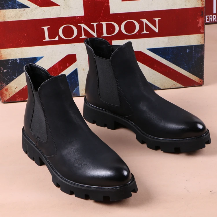 Modis/брендовые ботинки; Мужская зимняя Рабочая обувь; черные кожаные ботинки; Мужская обувь; теплые плюшевые зимние ботинки на меху для мужчин; защитная обувь