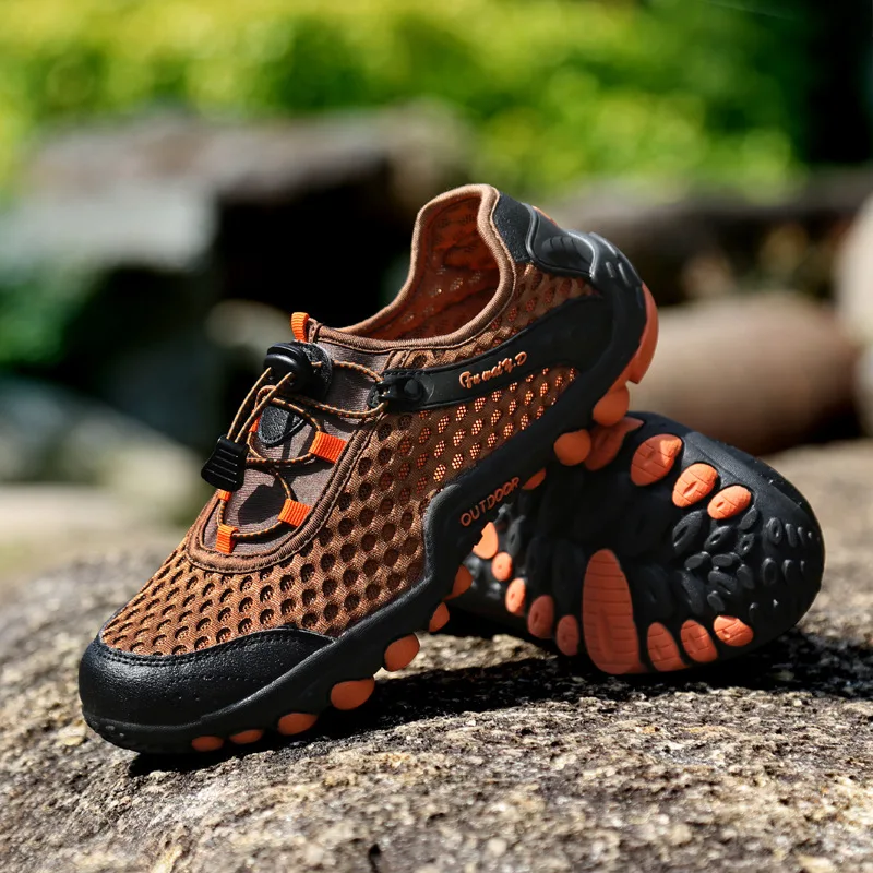 

SOCONE Summer Outdoor Men Mesh Upstream Shoes lightweight Quick-drying Water Sneakers Anti-skid Breathable Wading Shoes