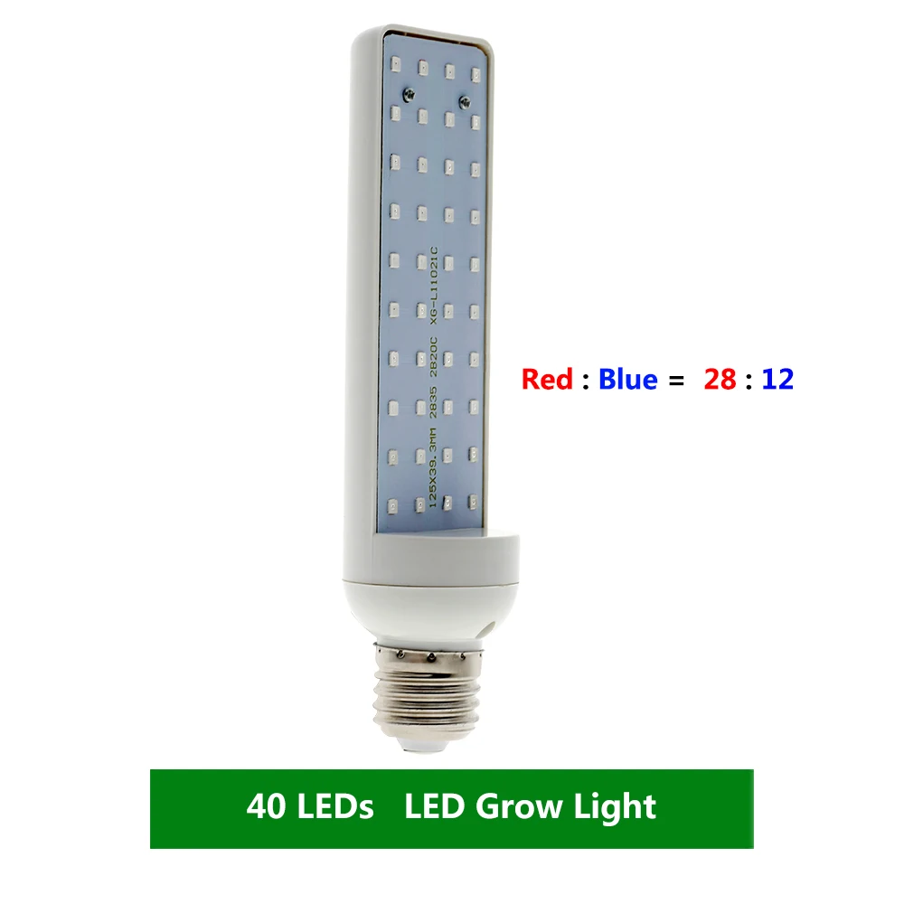 Светодиодный светильник для выращивания E27 220V 40 80 200 290 светодиодный светильник для роста растений лампа для комнатных садовых растений цветочный светильник для выращивания - Испускаемый цвет: 40LEDs