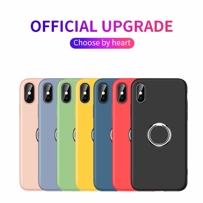 Кронштейн силиконовый для iPhone X Xs Max XR магнитный мягкий чехол простой цвет
