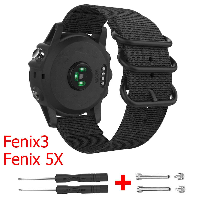 

Sport Watch Band for Garmin Fenix 3/3HR/5X plus Strap Nylon smart watch sports Watchband Fenix 5X Watch bracelet