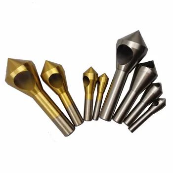 

4pcs Metal Wood Plastic Countersink Deburring Tool Hole Countersinker Drill Bit Wood Chamfer Cutter