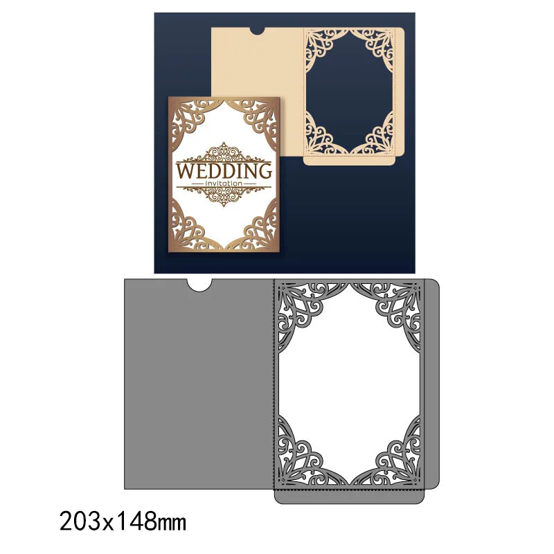 

Wedding invitation card Metal Cutting Dies Scrapbooking Border Crafts Die Cuts For Scrapbooking Paper Cards makinig Embossing