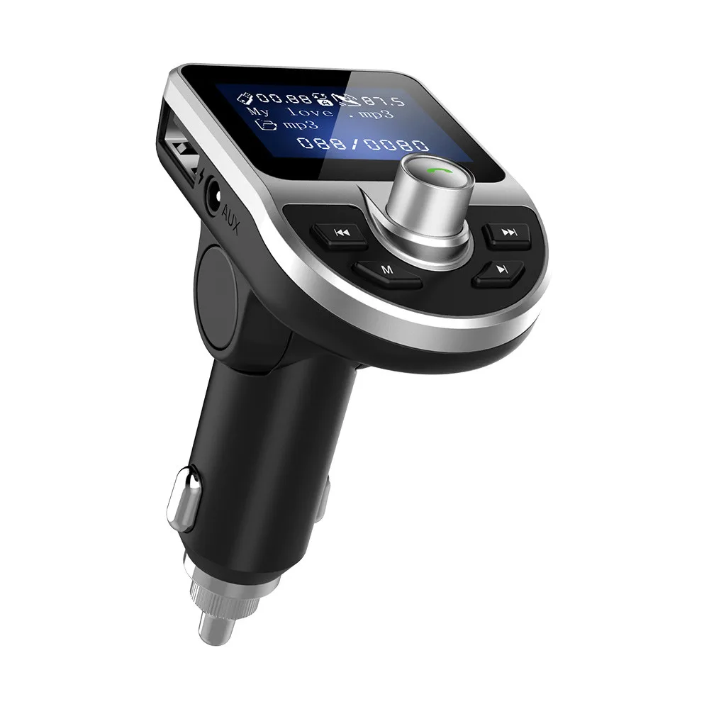 5 V/2.1A Bluetooth версия V3.0+ EDR автомобильный FM передатчик Радио USB зарядное устройство для сотовых телефонов Mp3 зарядное устройство для автомобиля с дисплеем - Название цвета: A