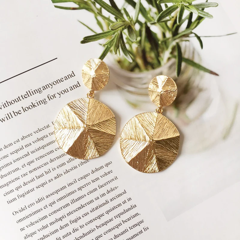 

Coco&willow Geometric modern drop earrings for women Gold/Sliver Color Statement Earrings for party fashion jewelry wholesale