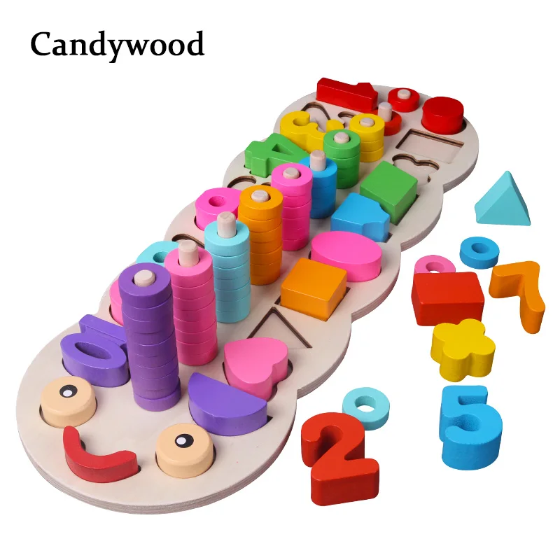 Playing Teaching Aids Digital Counting Early Learning Wooden Puzzle Math Toys 