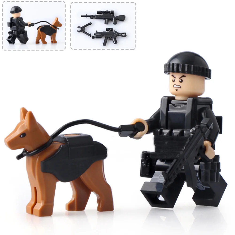

Special Forces Military set SWAT model Weapon Pack Army Soldiers figures bricks Building Blocks Police Series toys for children