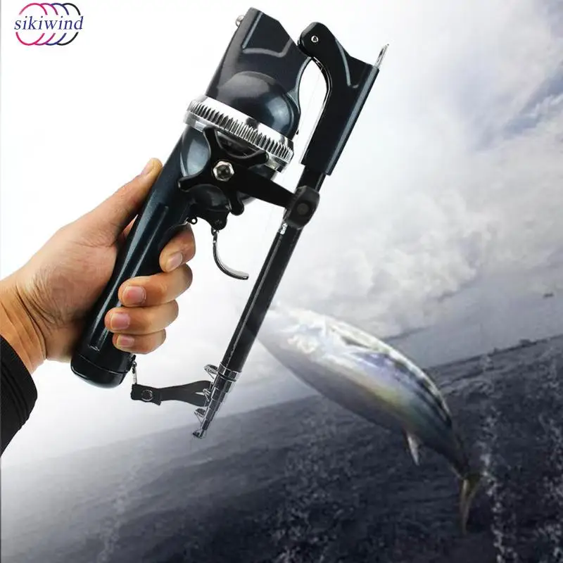 المحمولة جيب للطي تلسكوبي الصيد قضيب + بكرة كومبو خيط صنارة الصيد أعمدة الفولاذ المقاوم للصدأ السفر مصغرة قضيب الصيد أداة