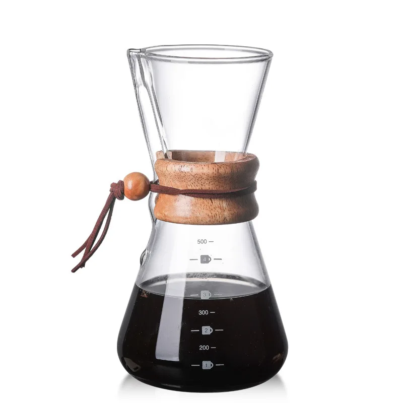 Coffee Pot Heat Resistant Classic Glass Coffee Maker Chemex Style Pour