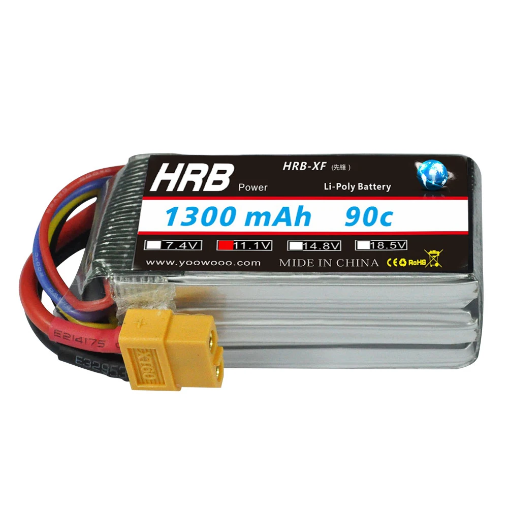 Аккумулятор hrb Lipo 2S 3S 4S 5S 6S 7,4 V 11,1 V 14,8 V 18,5 V 22,2 V 1300 мА/ч, 1500 мА/ч, 45C 65C 90C для гонок квадролет с дистанционным управлением с видом от первого лица Квадрокоптер