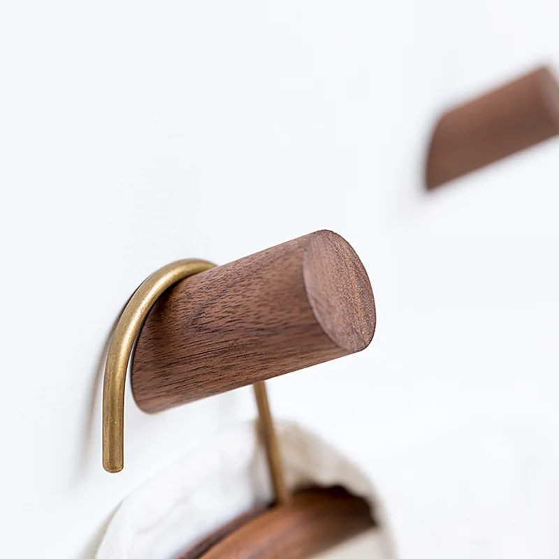 

Clothes Hanger Natural Wooden Wall Hooks Wall Mounted Oak Coat Hat Scarf Handbag Storage Rack For Hanging Key Decorative Hooks