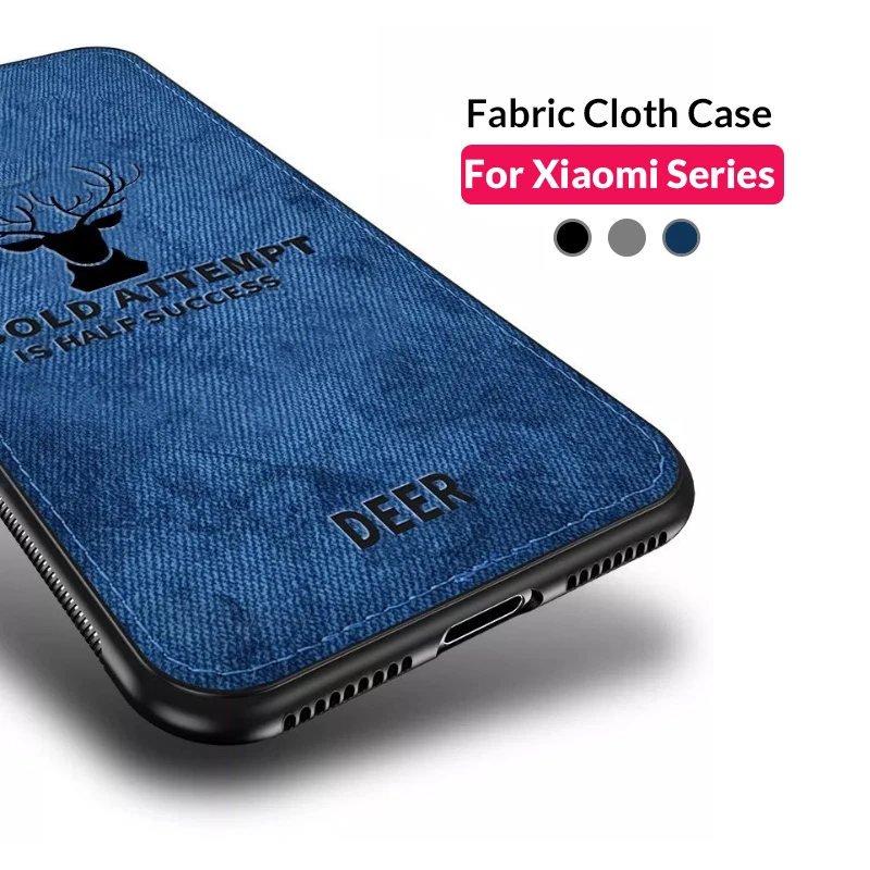 

Fabric Cloth Deer Phone Case For Xiaomi Mi 9 SE 8 Lite My 9 Mi9 Pocophone F1 Back Cover For Xiaomi Redmi Note 7 Xiomi Xaomi Case