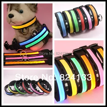 

2014hot sale led dog collars,light up safety pet dog collar,flashing nylon led pet collar dhl free shipping