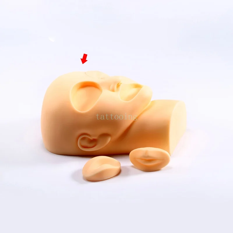 

3D Model Head Uninstall for Permanent Makeup Practice Head with Eyes & Lip Tattooing Training