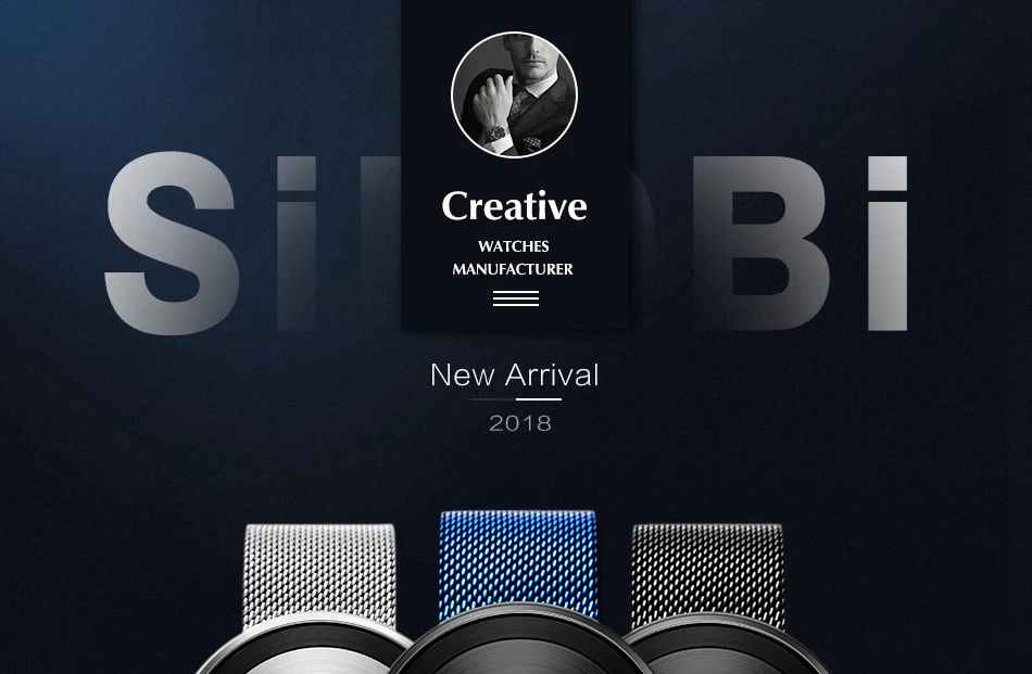 SINOBI Мужские модные часы дизайн креативные наручные часы из нержавеющей стали с сетчатым Ремешком мужские деловые часы Relogio Masculino