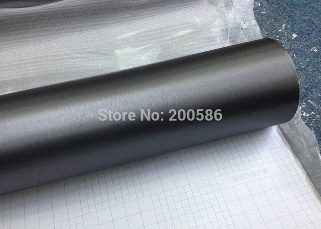 Brushed Black Metallic Aluminum Auto Flex Vinyl Wrap Car Wrapping Metallic  Black Brushed Steel Wrap Foil - AliExpress