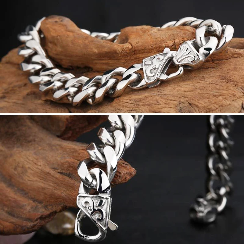 

Never Fade high quality stainless steel bracelet men luxury cool head dragon men's bracelets and mens bracelets stainless steel