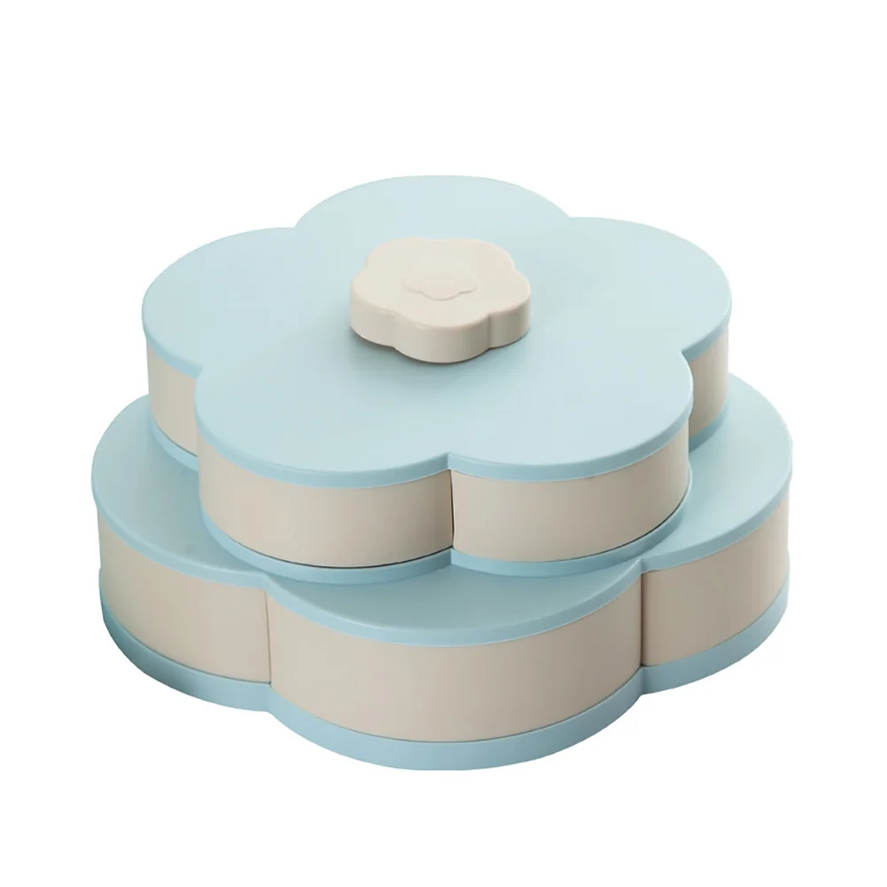 Party Jewelry Plate Organizer Double-deck Container Wedding Rotary Flower Shape Candy Box Snack Home Food Fruit Storage | Дом и сад