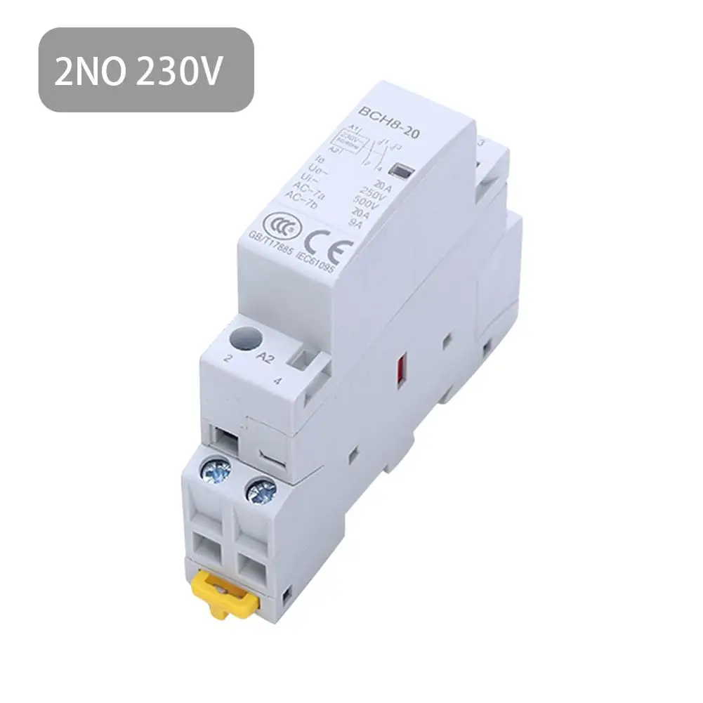 Контактор переменного тока 2P 20A 230V 2NO 60HZ din-рейка Бытовая прочная AC контактор реле