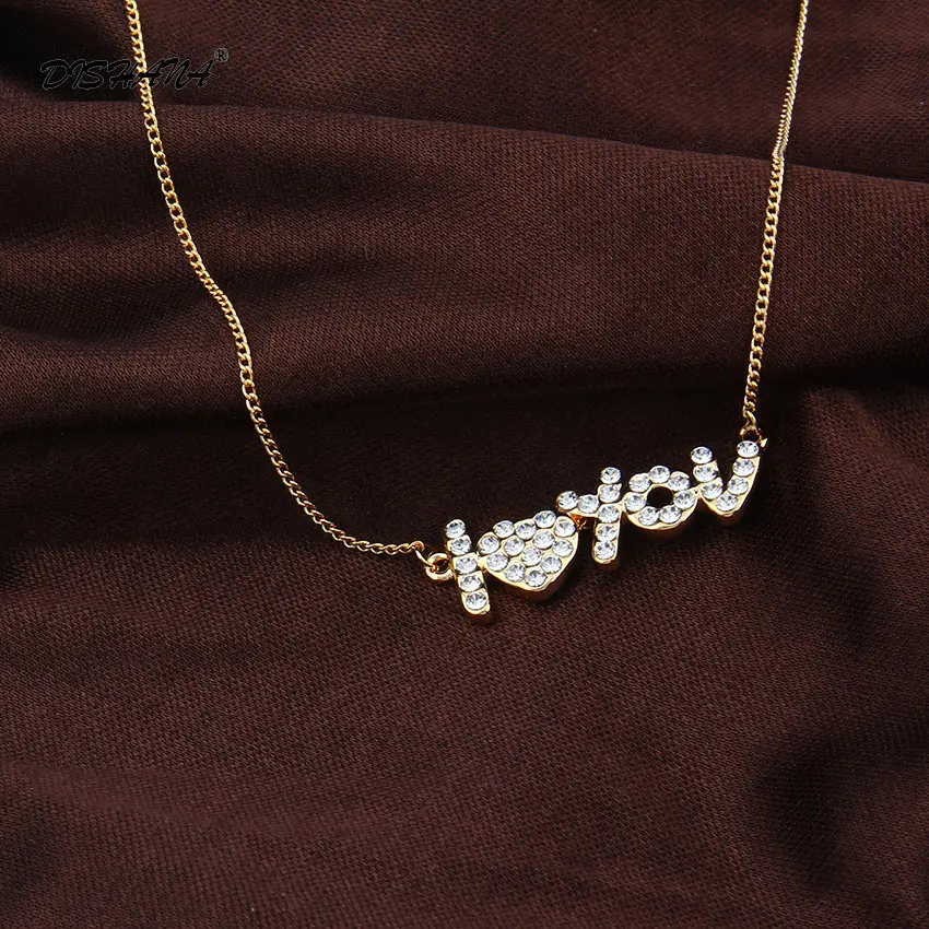 Новейшие ювелирные изделия подвеска с надписью I Love You кристаллами пожелания
