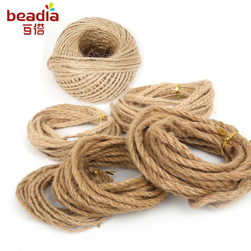

Size 2-6mm burlap Rope Natural Jute Twine Burlap String Hemp Rope Wedding Gift Wrapping Cords Thread Package 5-50M
