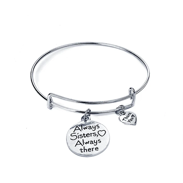 Always Sisters Bracelets There Bracelet Best Friend Family Always Sisters Bracelets There Bracelet Best Friend Family Bangle Thank You Heart S Sister