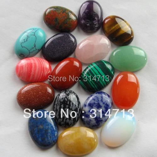 

Hot! 17pcs Mixed Natural Stone Oval CAB CABOCHON Wholesale Price