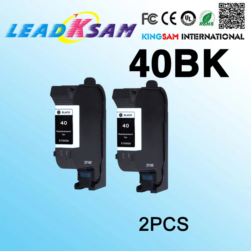 2x черные чернильные картриджи совместимые с HP40 C51640 DeskJet 1200C 820C 850C 855C 870C Office Jet 1150