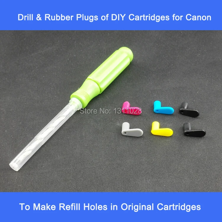 INK WAY Drill &amp a Set of 6 Rubber Plugs/Fittings for HP Can Bro Refillable Cartridges CISS | Компьютеры и офис