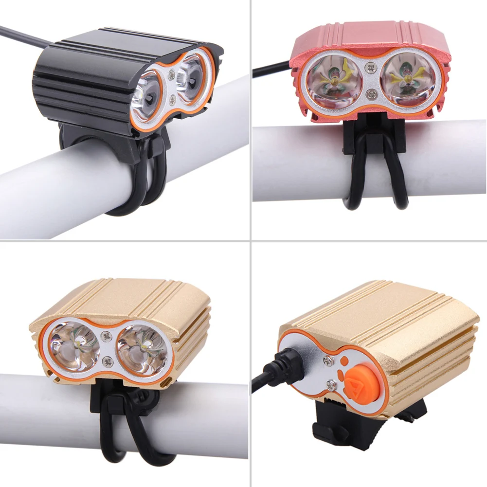 Excellent Waterproof 8000LM 3Mode MTB Road Bike Bicycle Front Lamp 2x XM-L T6 Power-Bank Powered USB LED Aluminum Alloy Cycling Light 5